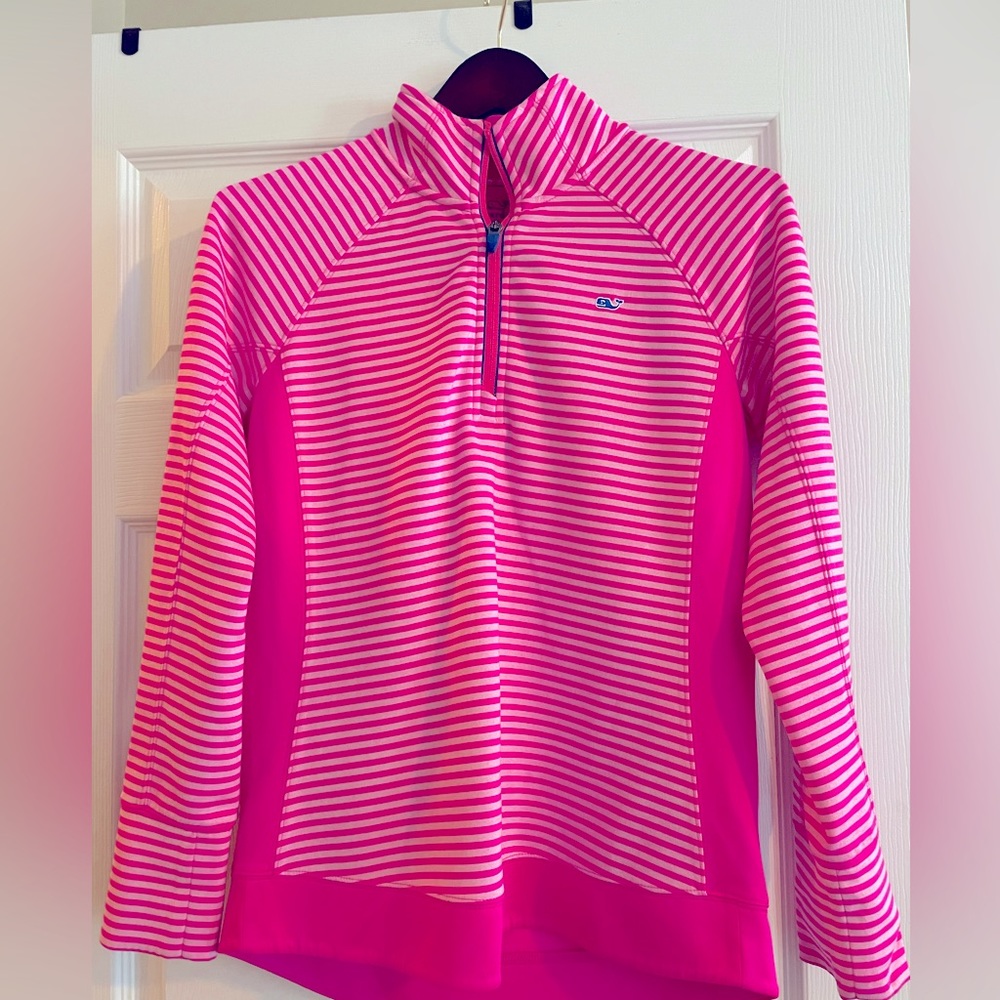Vineyard Vines hot pink 1/4 zip pullover